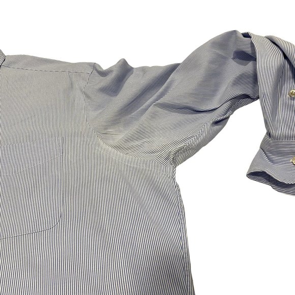 Polo by Ralph Lauren Long Sleeve Shirt Andrew Classic Fit Blue White Stripe 16.5 - Picture 8 of 9